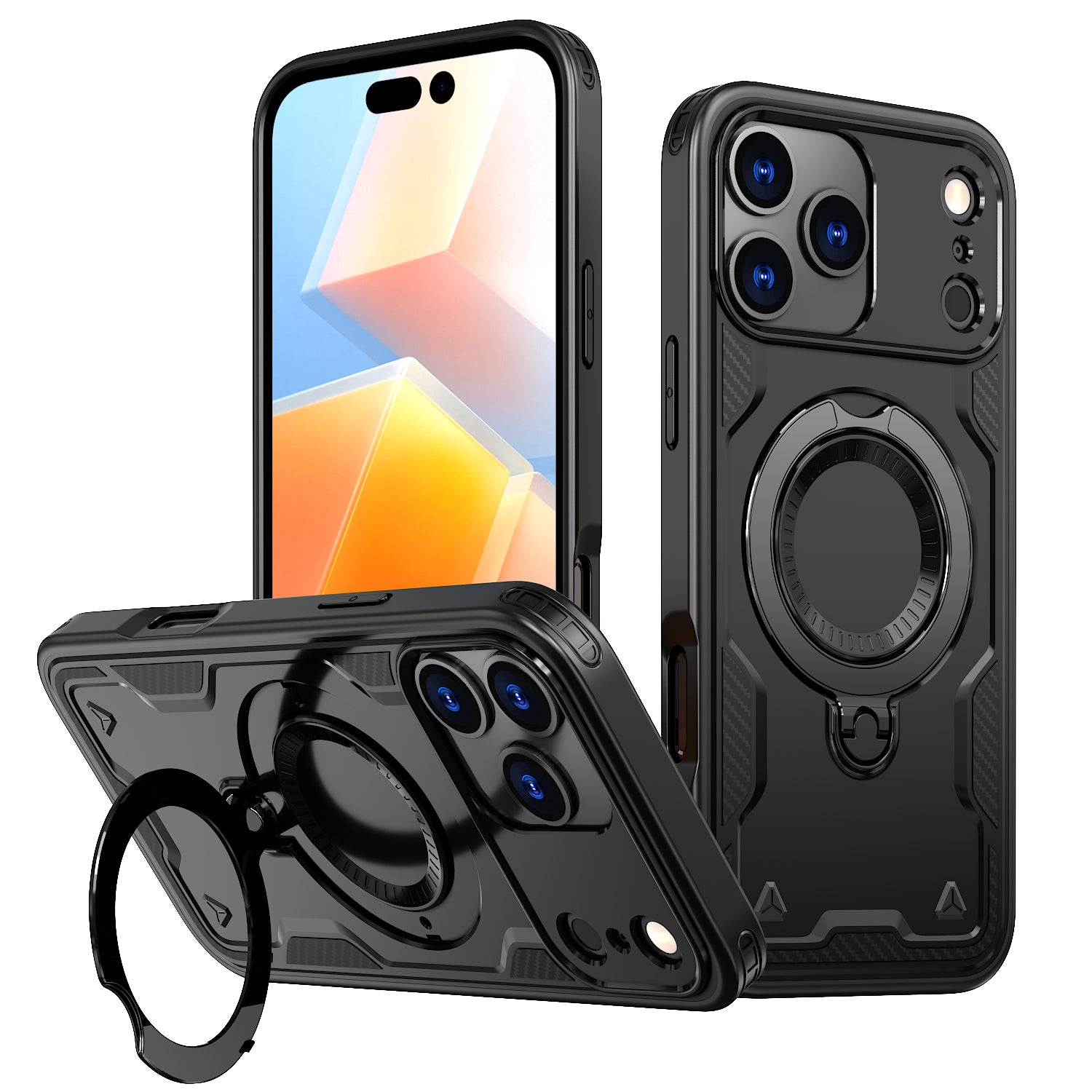 Reiko 360-degree Rotating Magnetic Versatile Stand Black Compatible with  iPhone 17 PRO MAX, SKU: PC73-IPH17MAXBK